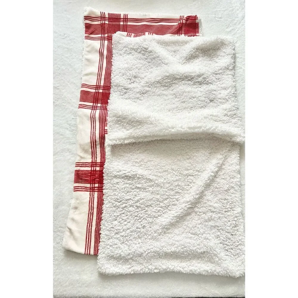 Target red and white Christmas pillowcases fuzzy ￼